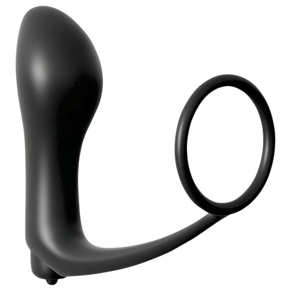 Analfantasy - anale vinger vibrator met penisring - zwart