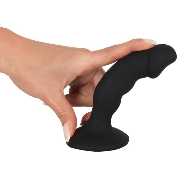 Black Velvets - oplaadbare anaal vibrator met penisvorm - zwart