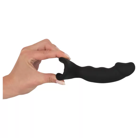 Black Velvets - oplaadbare anaal vibrator met penisvorm - zwart