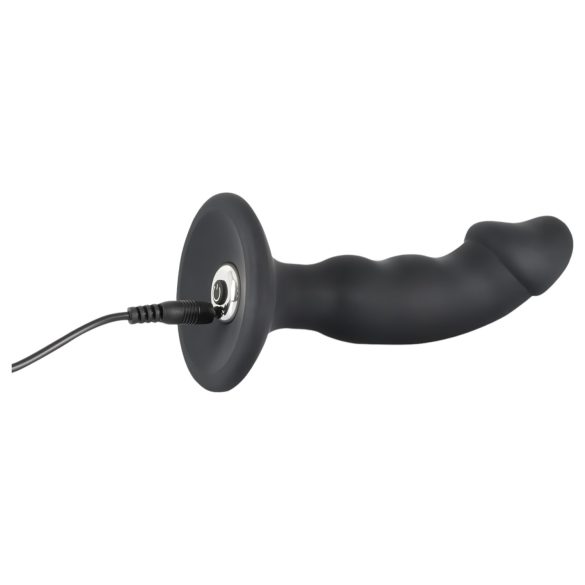 Black Velvets - oplaadbare anaal vibrator met penisvorm - zwart
