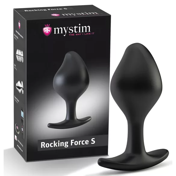 mystim Rocking Force S - elektro anale plug - klein (zwart)