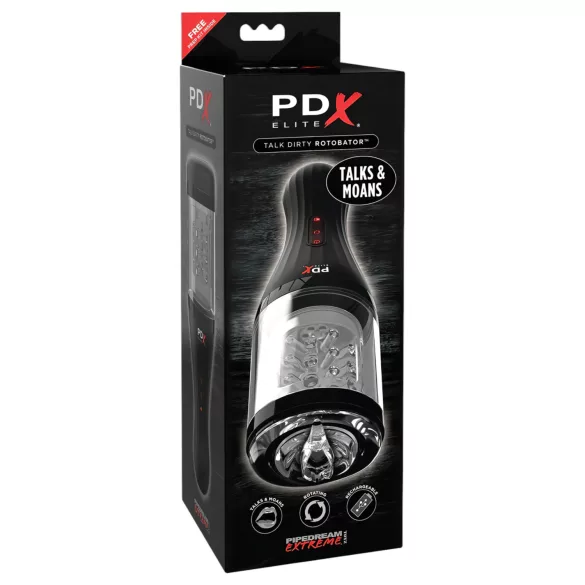 PDX Elite Rotobator - automatische masturbator - transparant/zwart