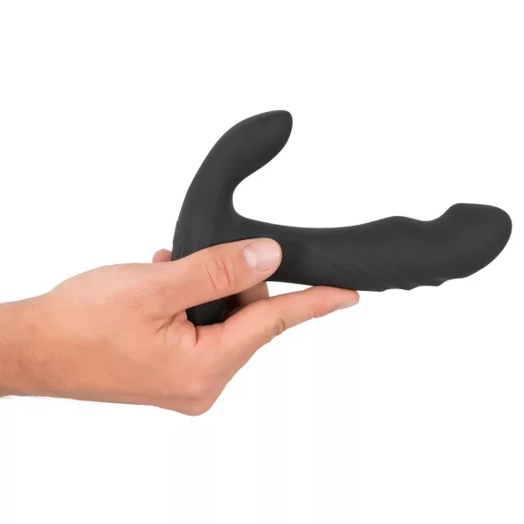 Rebel - prostaat vibrator met roterende kralen - zwart