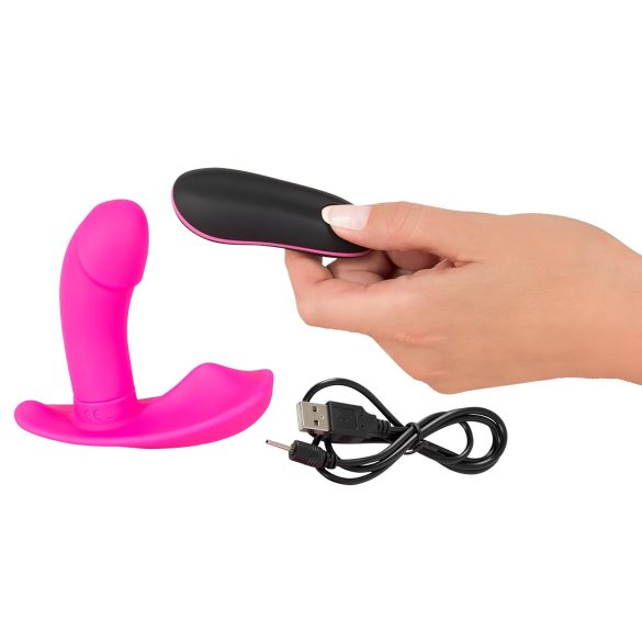 SMILE Panty - Oplaadbare, draadloze strapon vibrator (pink)