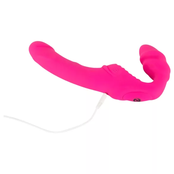 Double2Teaser - strapless vibrerende dildo - siliconen - roze