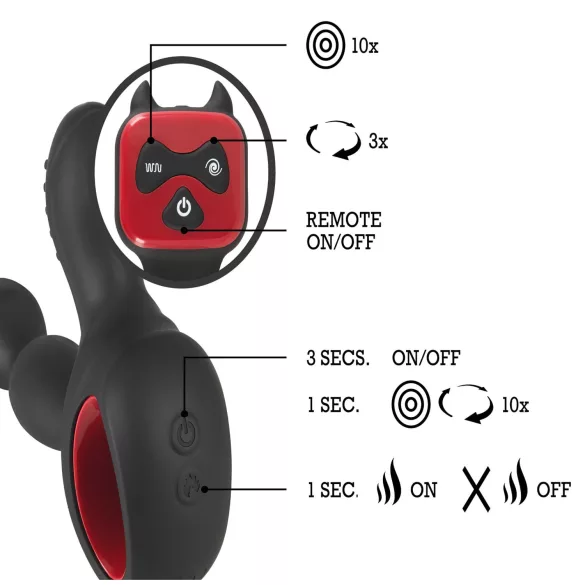 You2Toys - prostaat vibrator - roterend en verwarmend - zwart
