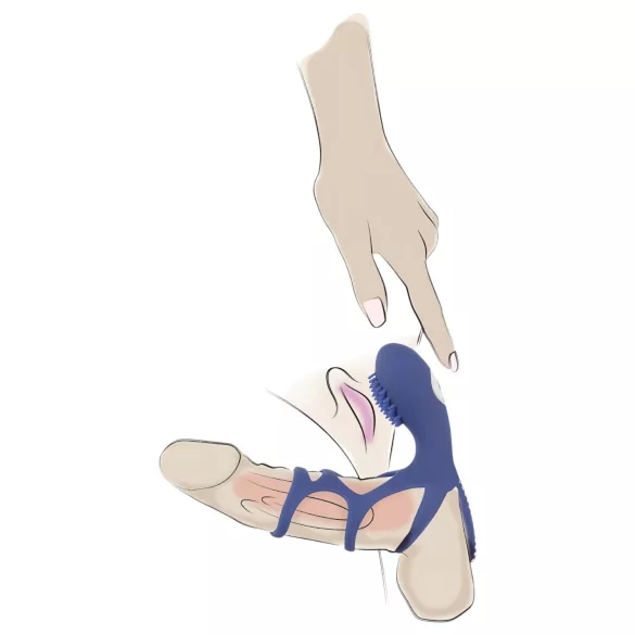 SMILE Couple - vibrerende penismanchet - oplaadbaar - blauw