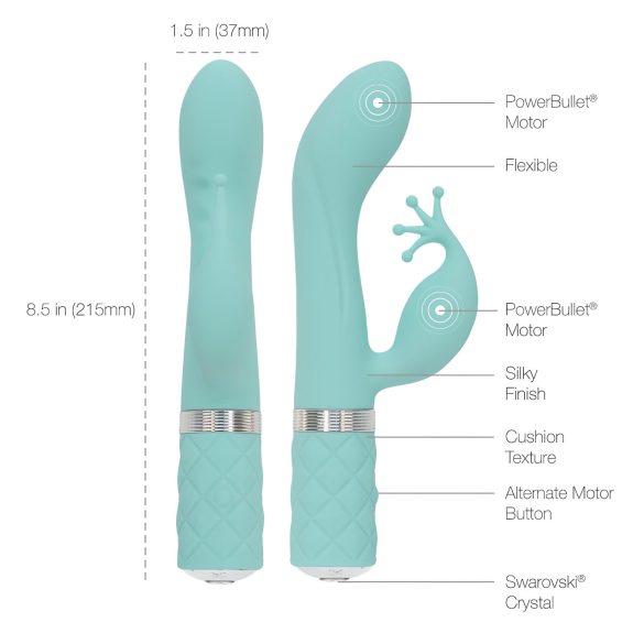 Pillow Talk Kinky - oplaadbare G-spot vibrator, 2 motoren (turkoois)