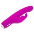 Happyrabbit Realistische Slanke Vibrator met Clitorisarm (paars) - Oplaadbaar