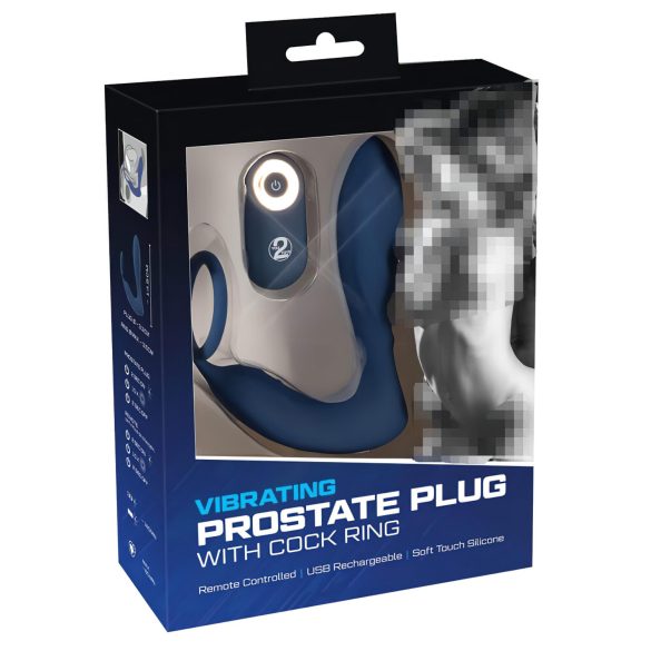 You2Toys - Prostaat vibrator met penisring - siliconen - blauw