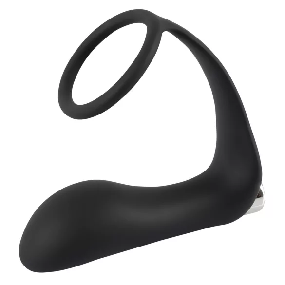 Black Velvets - anaal vibrator met penisring - zwart