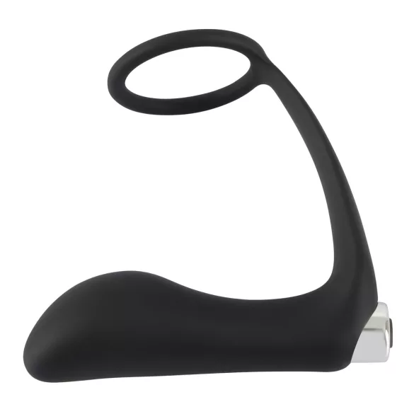 Black Velvets - anaal vibrator met penisring - zwart
