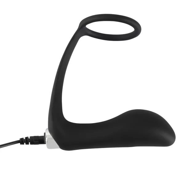 Black Velvets - anaal vibrator met penisring - zwart