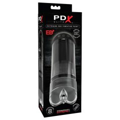   PDX Elite Extender Pro - automatische zuigende vibrerende kunstvagina - zwart