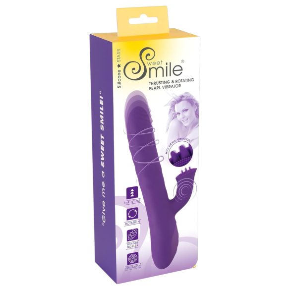 Smile Pearl - vibrator met parels - stootfunctie - paars