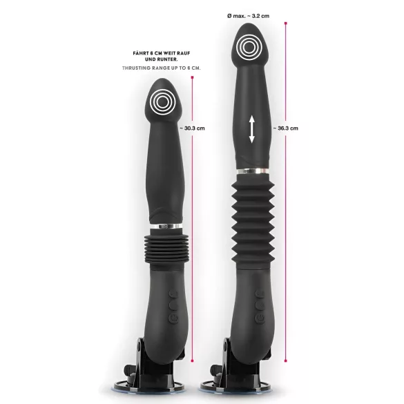 You2Toys - seksspeelgoed machine - oplaadbare stoot vibrator - zwart
