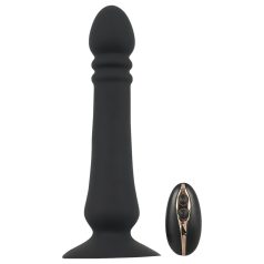 Black Velvet - oplaadbare, stotende anale vibrator (zwart)