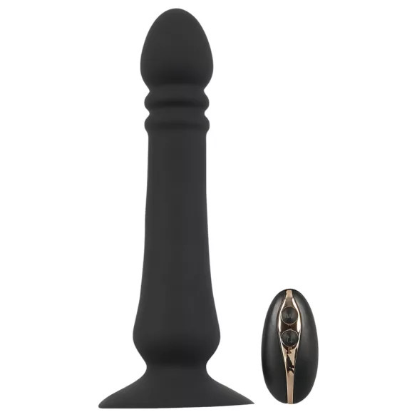 Black Velvets - anale vibrator met stootfunctie - oplaadbaar - zwart