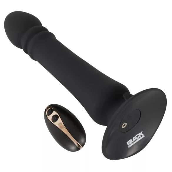 Black Velvets - anale vibrator met stootfunctie - oplaadbaar - zwart