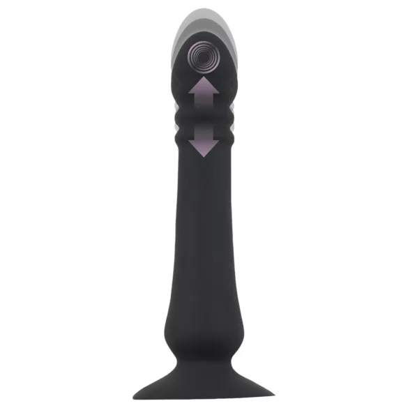 Black Velvets - anale vibrator met stootfunctie - oplaadbaar - zwart