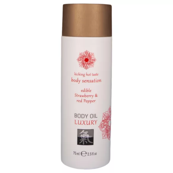 HOT - Shiatsu Luxury - eetbare massage‑olie - aardbei‑rode wijn (75 ml)