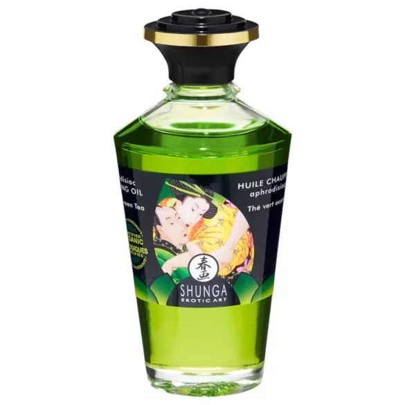 Shunga - verwarmende massageolie - groene thee - 100ml
