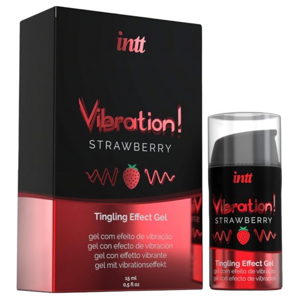 Intt Vibration! - vloeibare vibrator - aardbei - 15ml