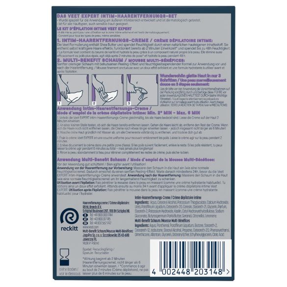 Veet - intieme ontharingscrème en hydraterende mousse voor vrouwen (2×50 ml)