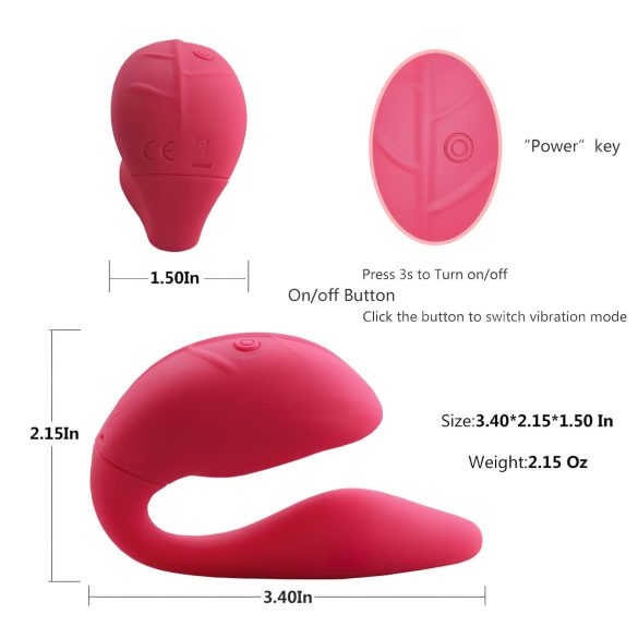 Cotoxo Cupid 2 - afstandsbedienbare koppel vibrator - rood