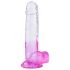 Sunfo - zuignap, balzak dildo - 22cm (doorzichtig-paars)