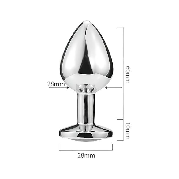 Sunfo - metalen anaalplug met paarse steen (zilver)