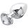 Sunfo - metalen anale plug met hartvormige steen (zilver-wit)