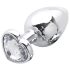 Sunfo - metalen anale plug met hartvormige steen (zilver-wit)