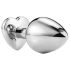 Sunfo - metalen anale plug met hartvormige steen (zilver-wit)