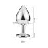 Sunfo - metalen anale plug met hartvormige steen (zilver-wit)