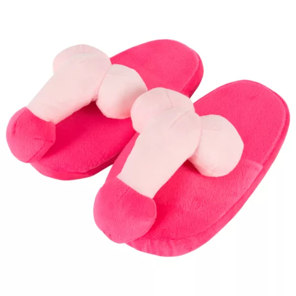 Pluche penis pantoffels - roze