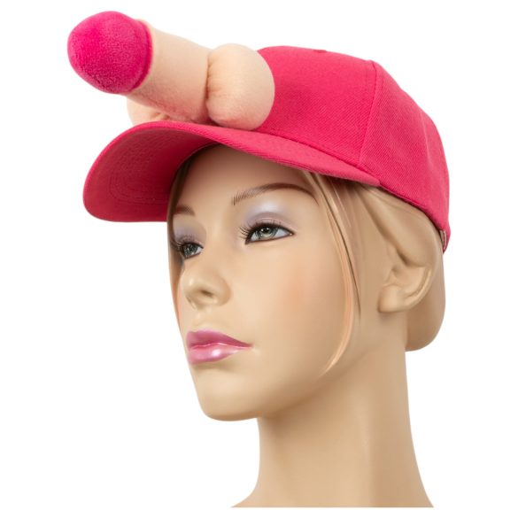 Roze baseballpet met penisontwerp