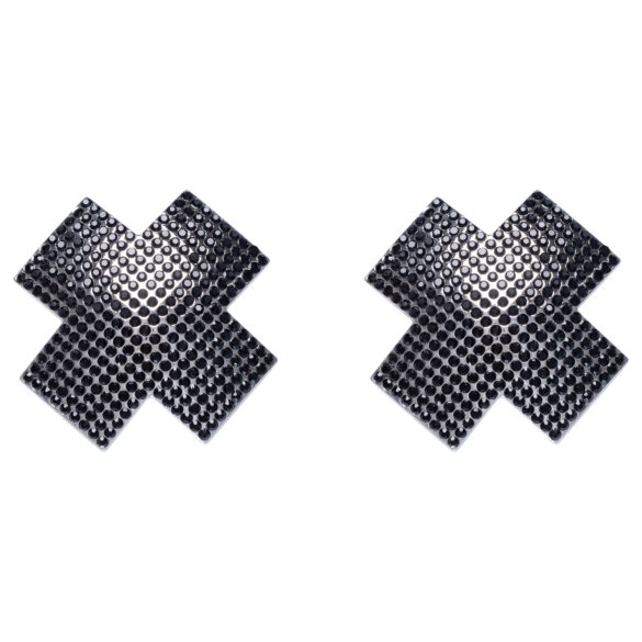 Cottelli - tepelstickers met strass steentjes - zwart