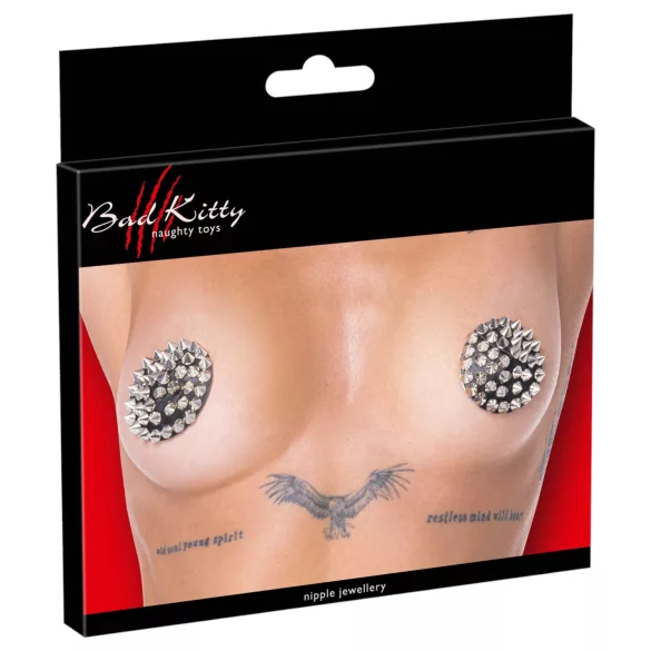 Bad Kitty - tepelstickers met studs - zwart