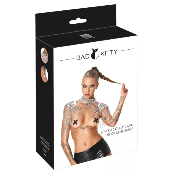 Bad Kitty - schouderversiering met kettingen (zilver)