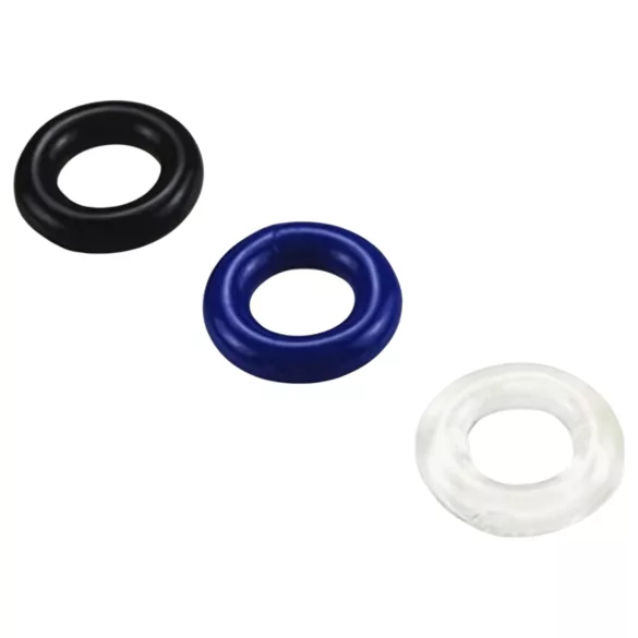 Pulselock Cirkl - TPE-penisringenset, 3 stuks (zwart)
