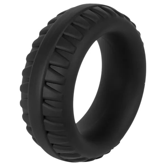 Pulselock Forge - siliconen penisring met bandenprofiel (zwart) - 35 mm