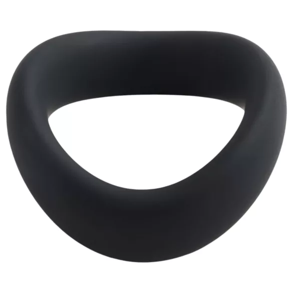 Pulselock Cocktura - gedraaide siliconen penisring (zwart) - 45 mm