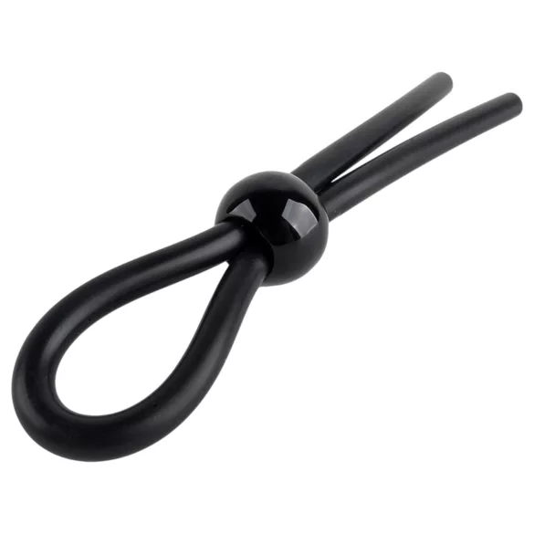 Pulselock Forge - verstelbare lasso siliconen penisring (zwart)