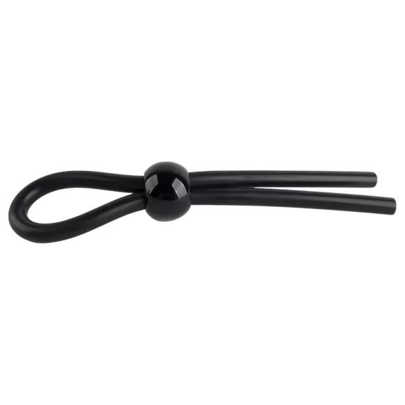 Pulselock Forge - verstelbare lasso siliconen penisring (zwart)