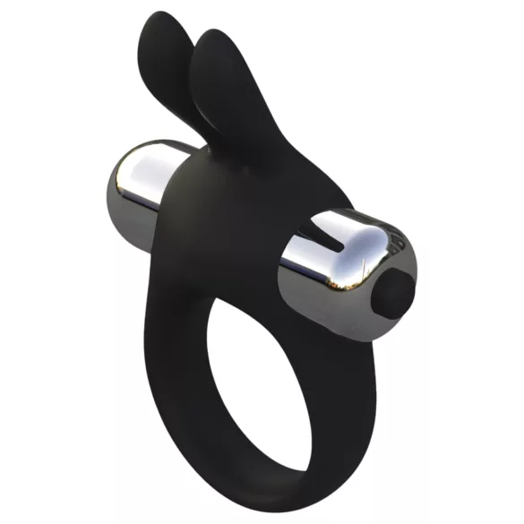 Pulselock Vantr - vibrerende penisring met konijntje (zwart) - 30 mm