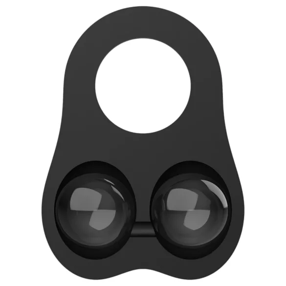 Pulselock Taur - siliconen ballenring met verzwaarde balletjes (zwart)