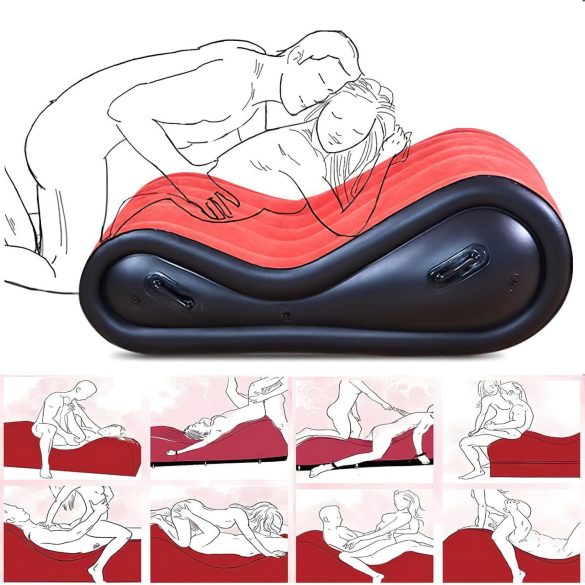 Magic Pillow - Opblaasbaar BDSM seksspeelmeubel - met boeien - groot rood