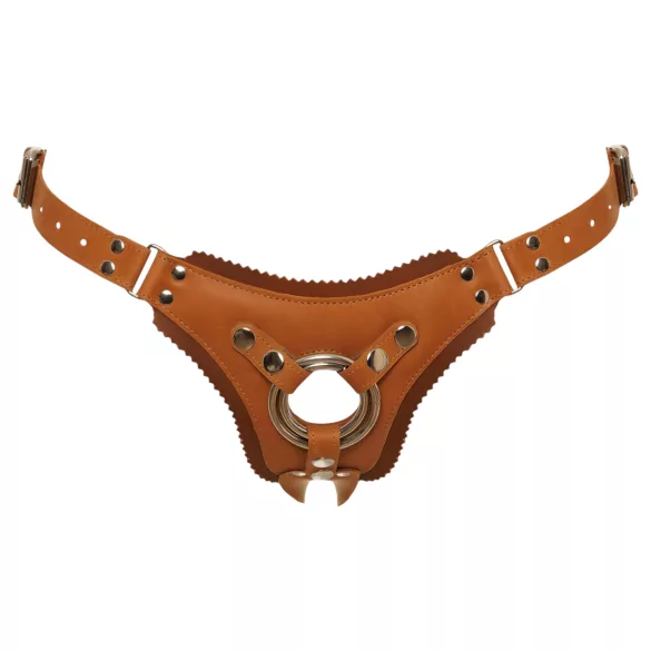 ZADO - leren harnas voor strap-on - bruin - XXL
