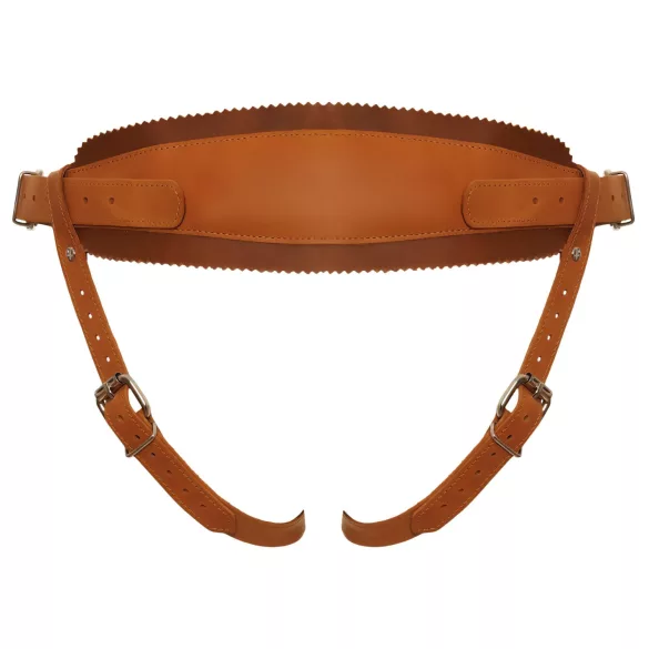ZADO - leren harnas voor strap-on - bruin - XXL